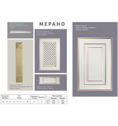 Фасады МДФ ПВХ Мерано Фасады МДФ ПВХ Мерано
